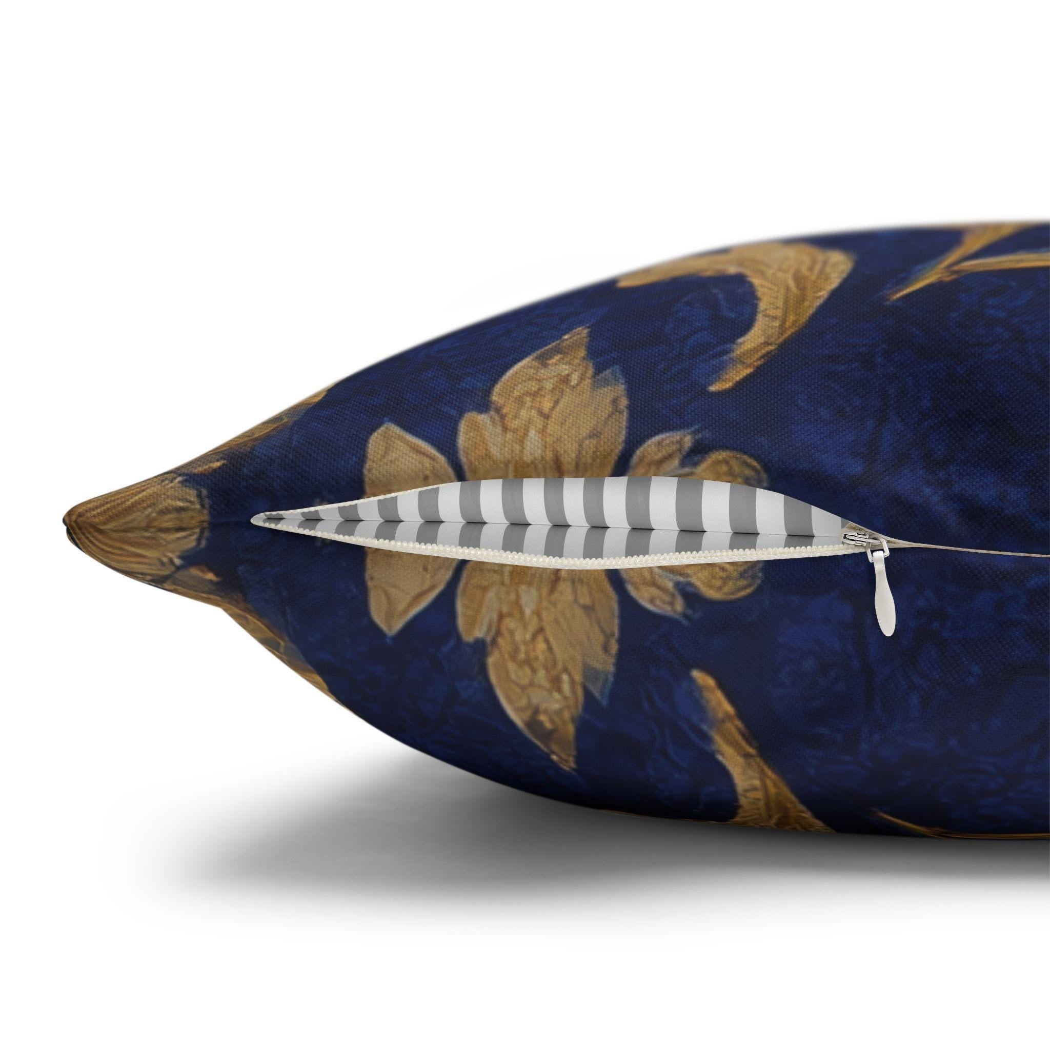 Opulent Baroque Damask Pillow Cover: Royal Blue & Gold Vintage Cushion for Maximalist Home Decor