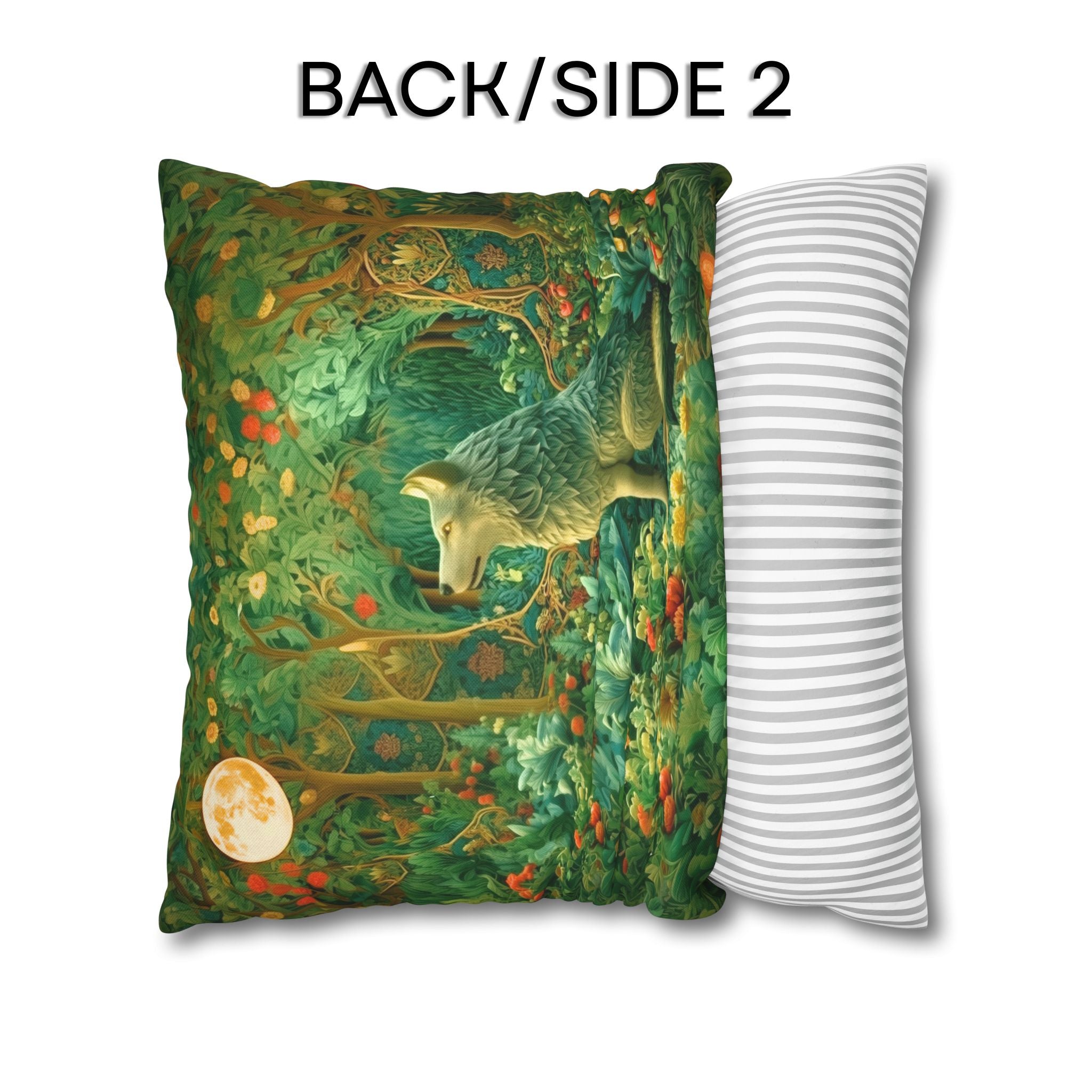 Mystical Wolf Moon Decorative Pillow