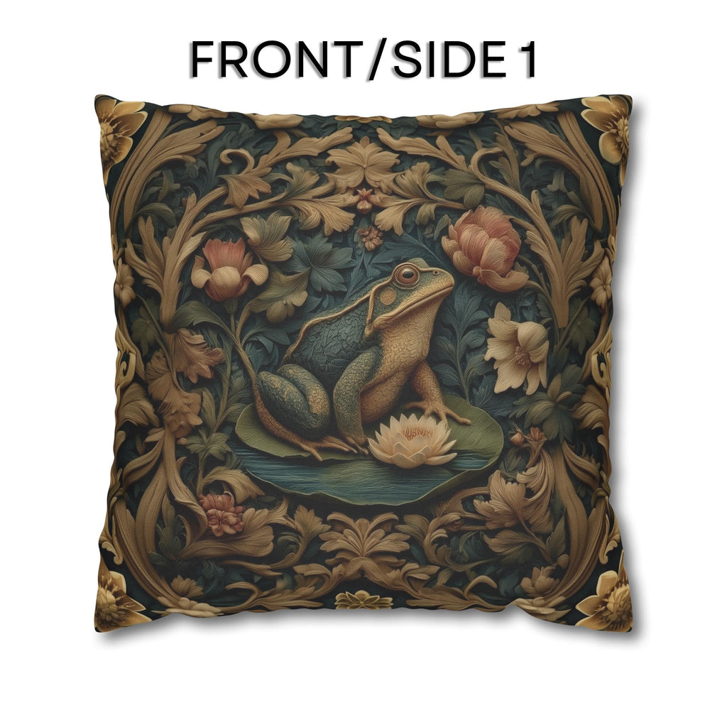 William Morris Inspired Frog Pond Pillow Cover: Botanical Spring & Summer Decor