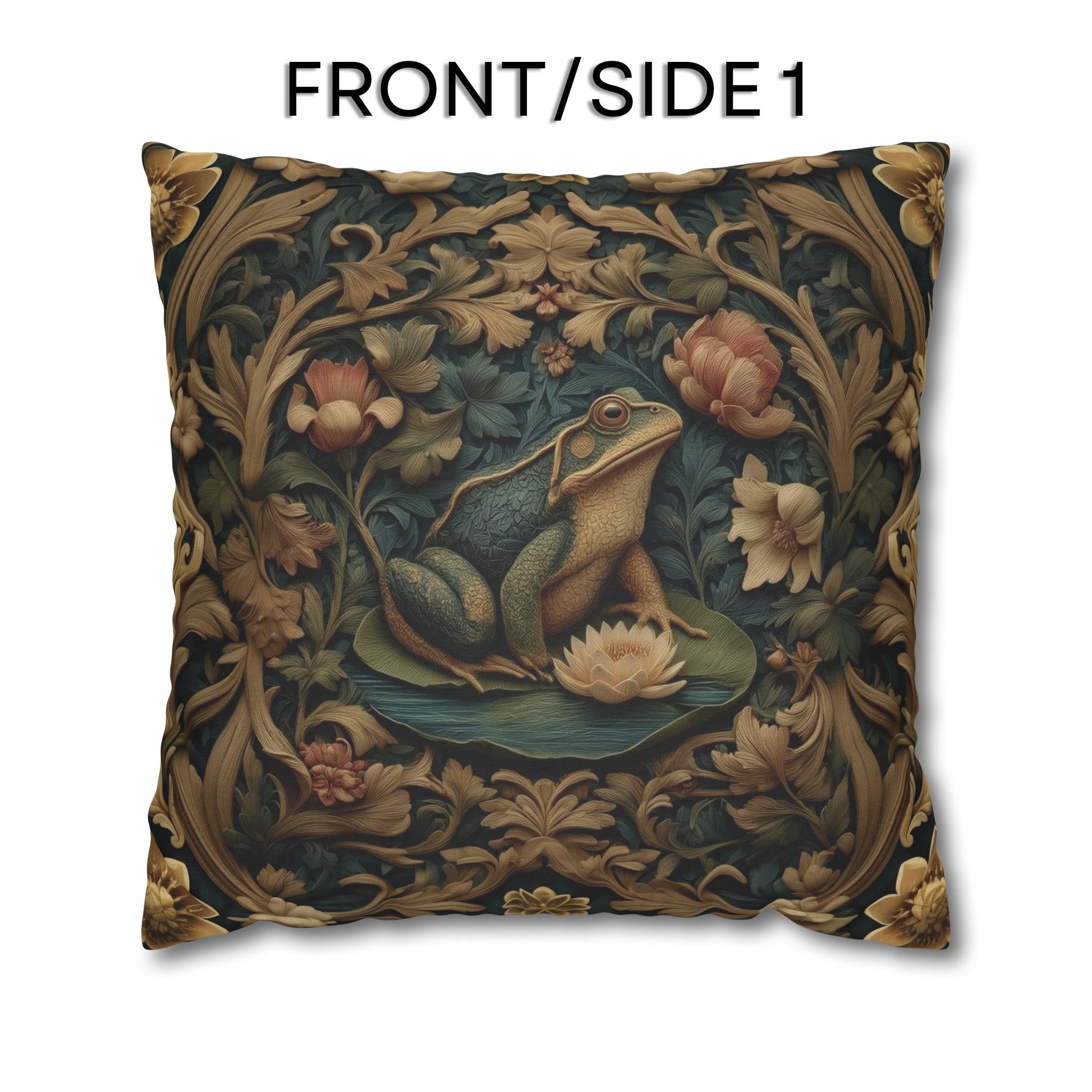 William Morris Inspired Frog Pond Pillow Cover: Botanical Spring & Summer Decor