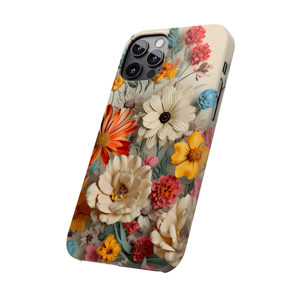 Wildflower iPhone Case: Vintage Style Floral Design, Slim Protective Cover