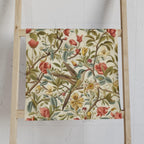 William Morris Hummingbird Floral Hand Towel: Vintage Style Botanical Accent