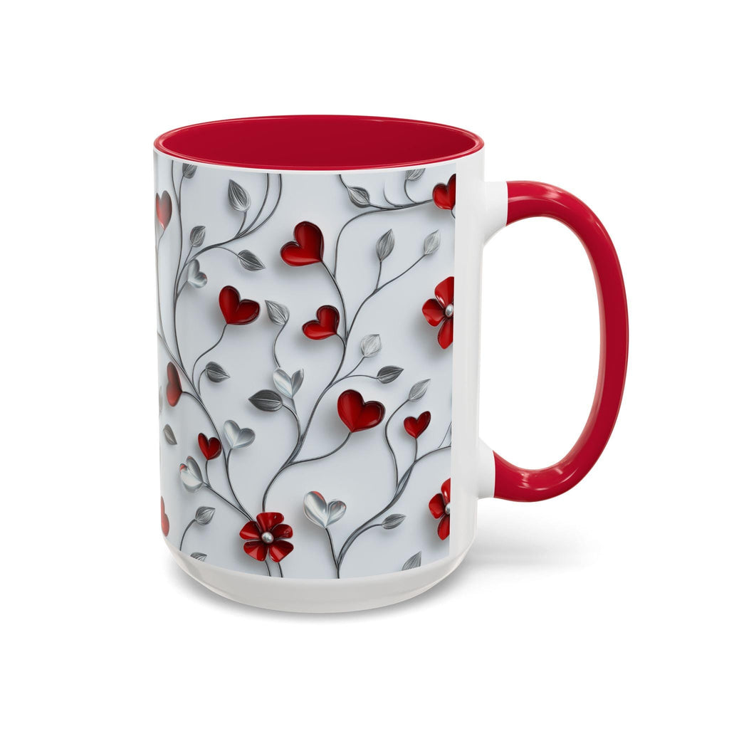 Romantic Valentine's Day Mug: Intertwining Vines Design, Colorful 11oz/15oz Gift for Loved Ones