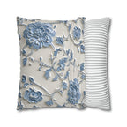 Blue Floral Chinoiserie Pillow Cover: Elegant Home Decor