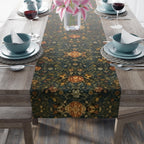 William Morris Botanical Table Runner: Golden Ochre Floral Tapestry