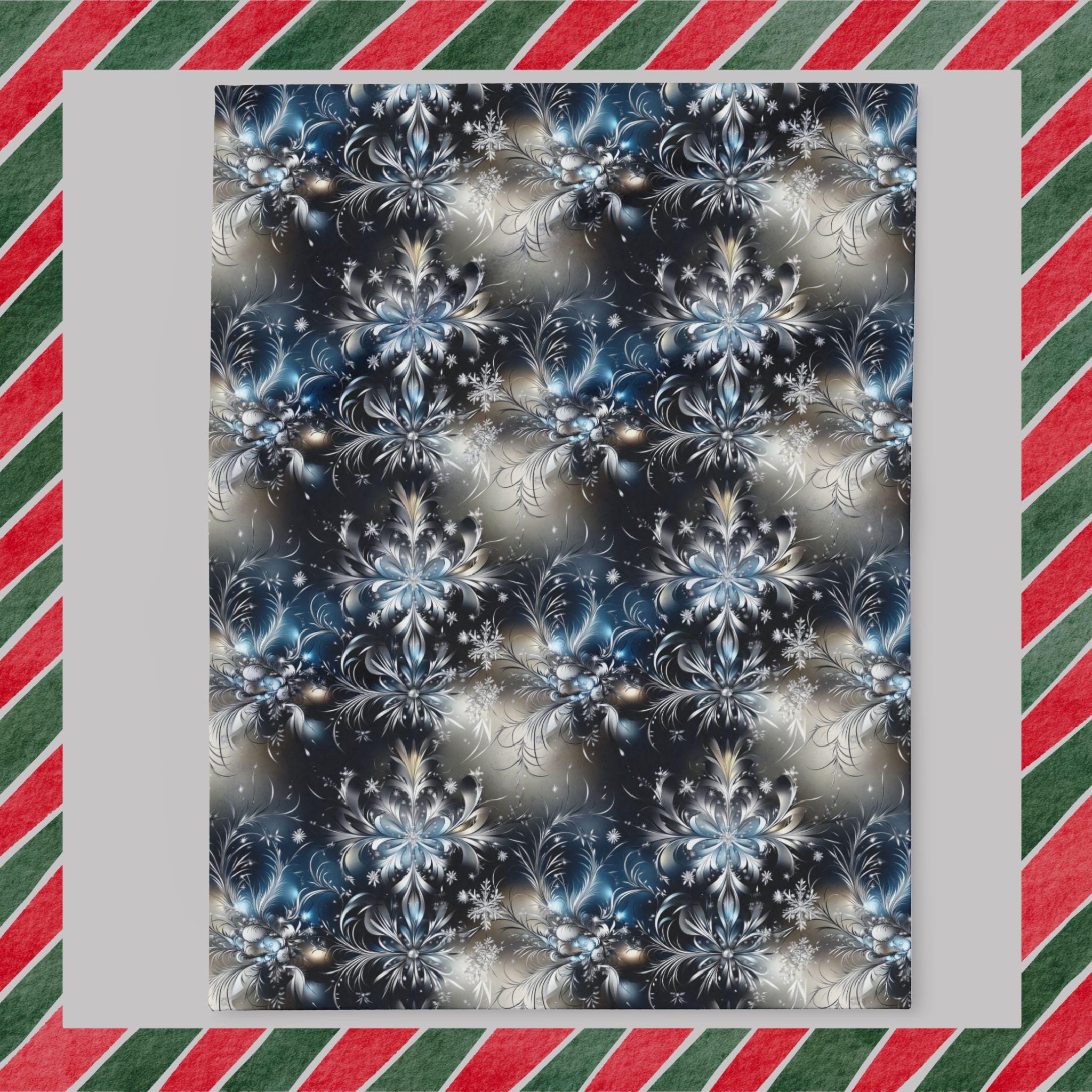 Winter Snowflake Fleece Blanket: Holiday Home Decor Throw