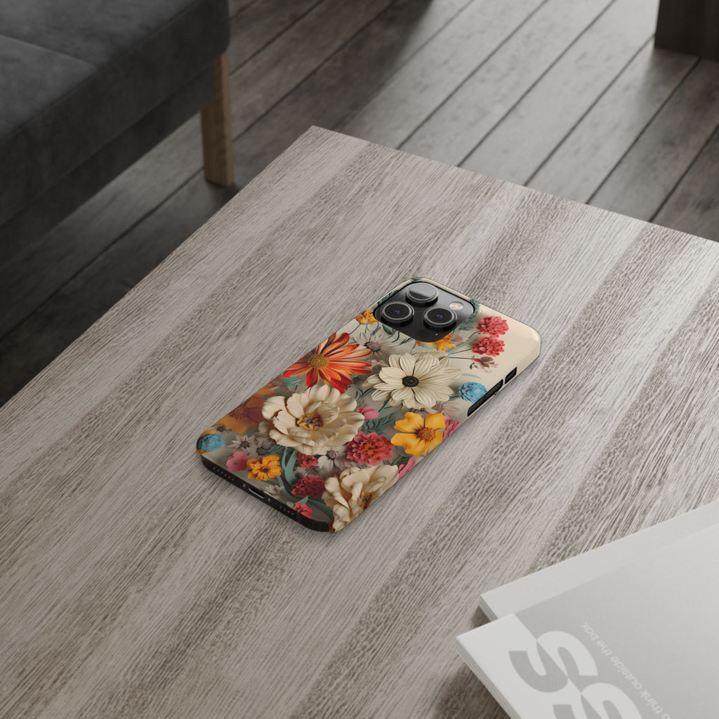 Wildflower iPhone Case: Vintage Style Floral Design, Slim Protective Cover