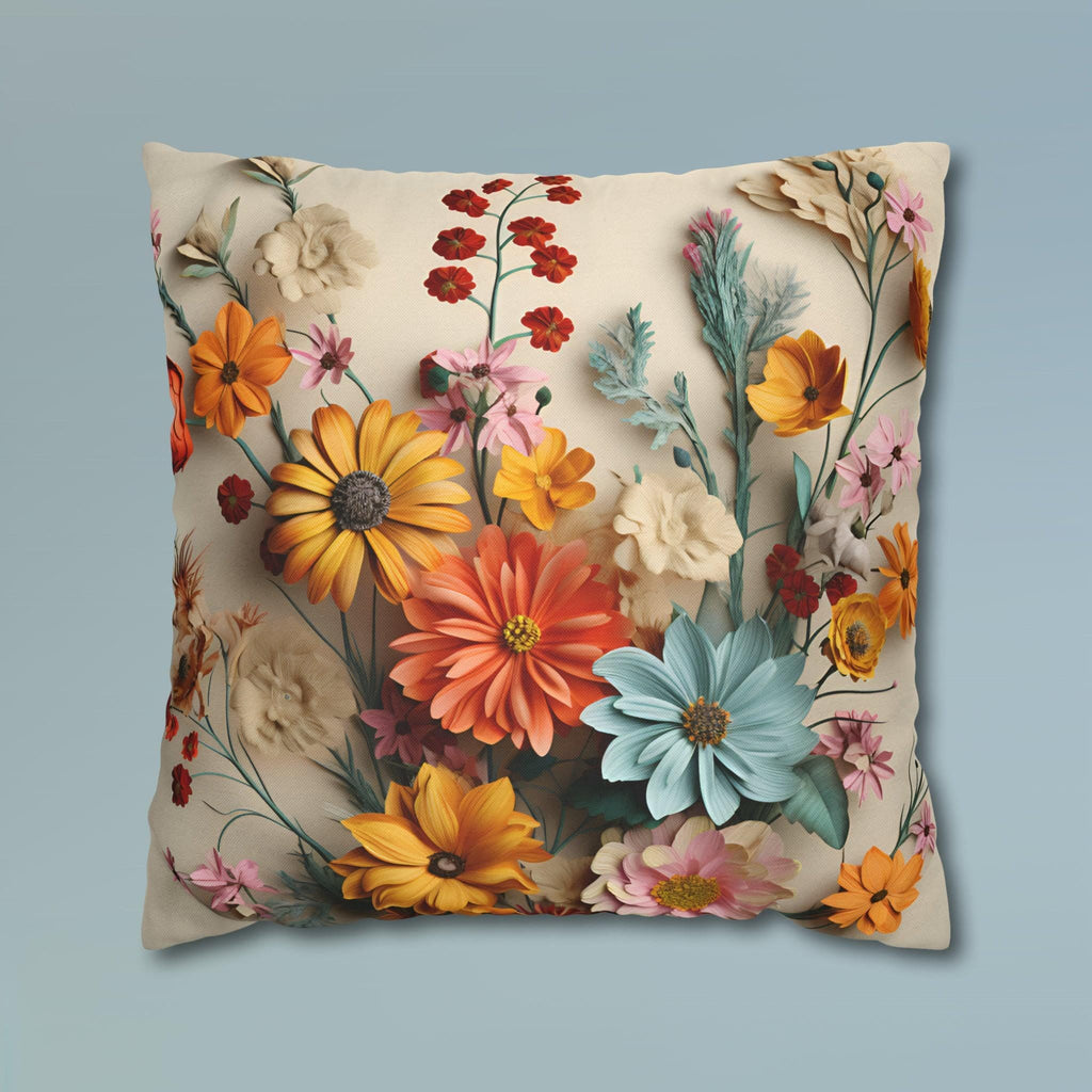Wildflower Bouquet Pillow Cover: Colorful Floral Design
