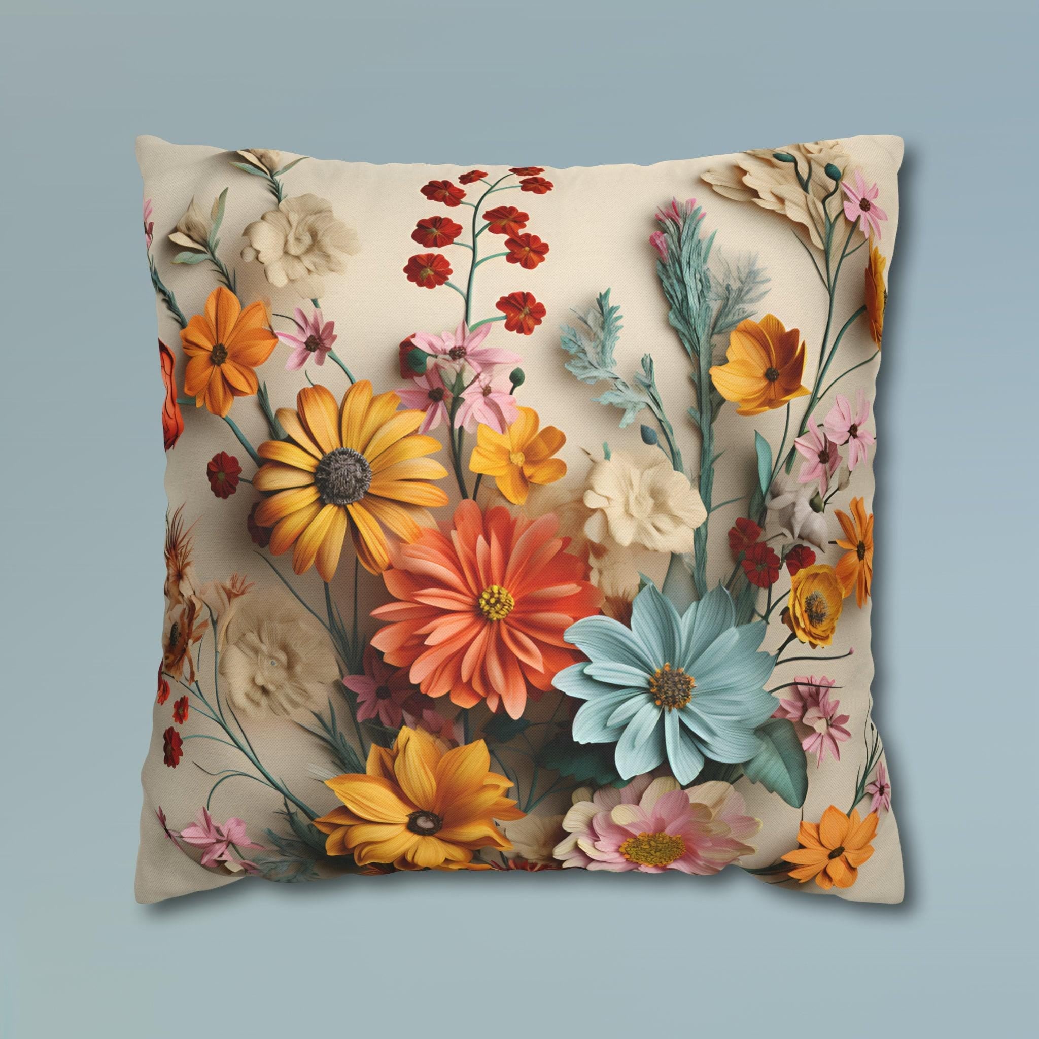 Wildflower Bouquet Pillow Cover: Colorful Floral Design