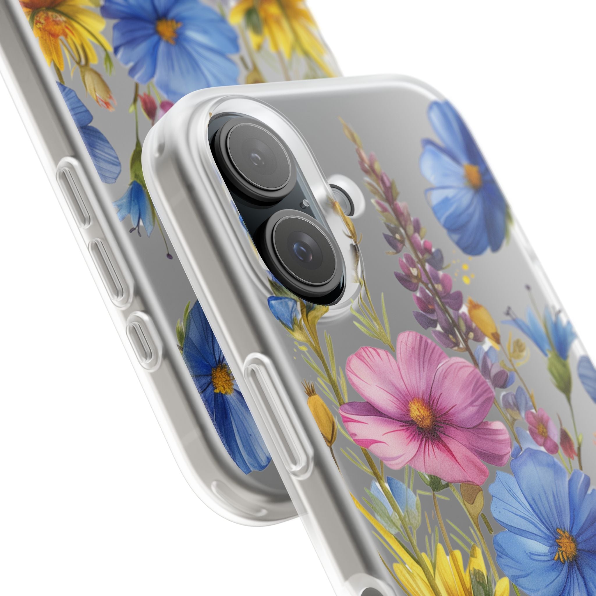 Floral Phone Case: Slim Matte TPU Cover, Wildflower Garden