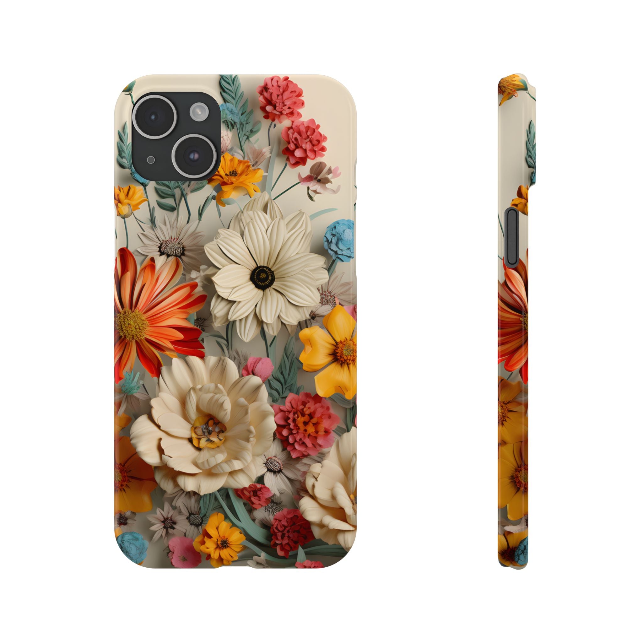 Wildflower iPhone Case: Vintage Style Floral Design, Slim Protective Cover