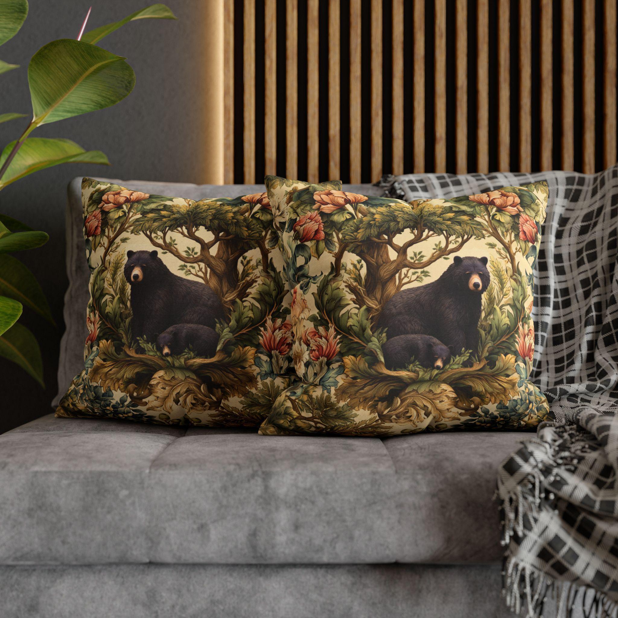 William Morris Woodland Animals Pillow Cover: Squirrel, Skunk, Doe, Bear Designs