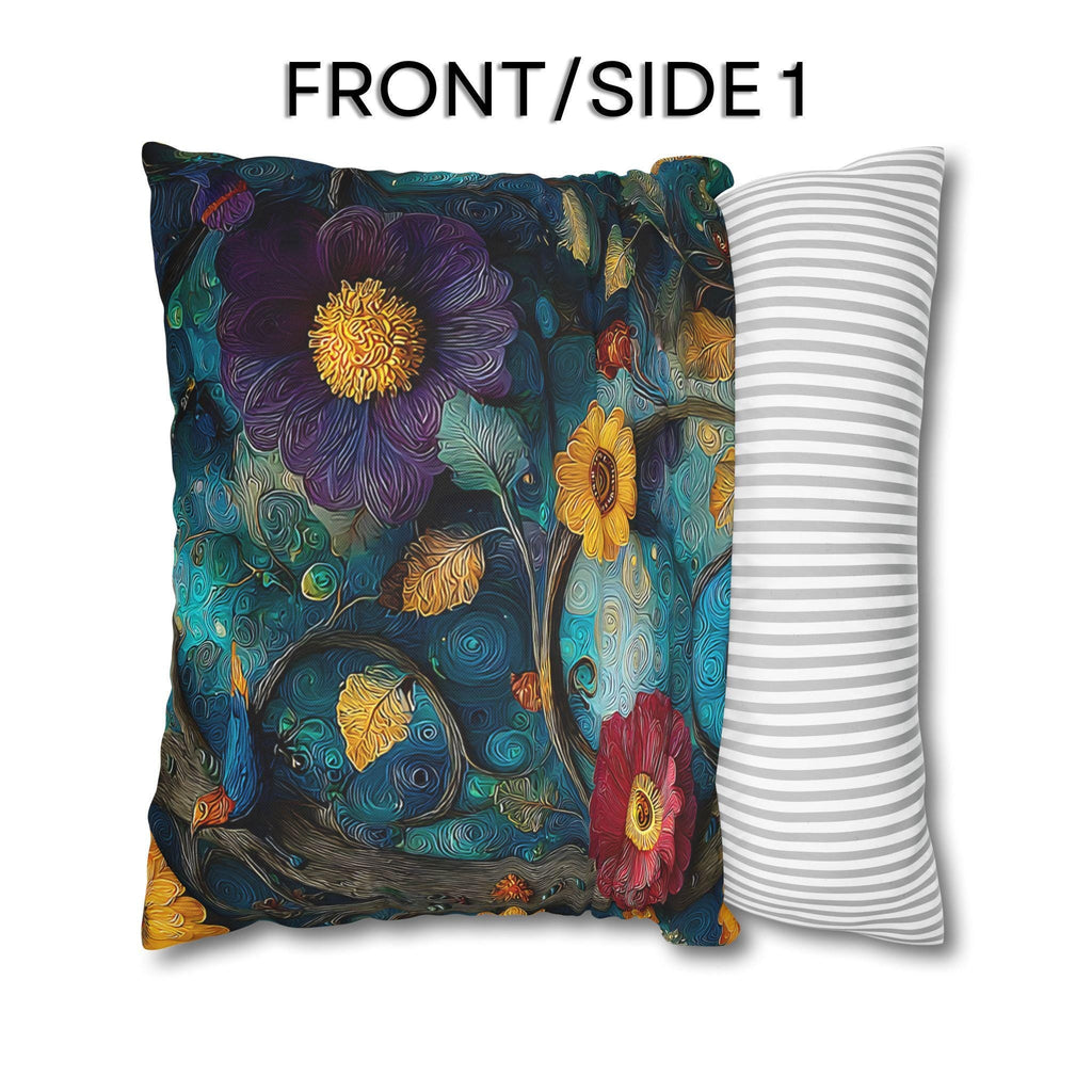 Klimt Botanical Pillow Cover: Jewel Tone Art Nouveau Floral Inspired by Gustav Klimt