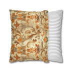 Autumn Damask Pillow Cover, Elegant Floral Design, Fall Home Decor