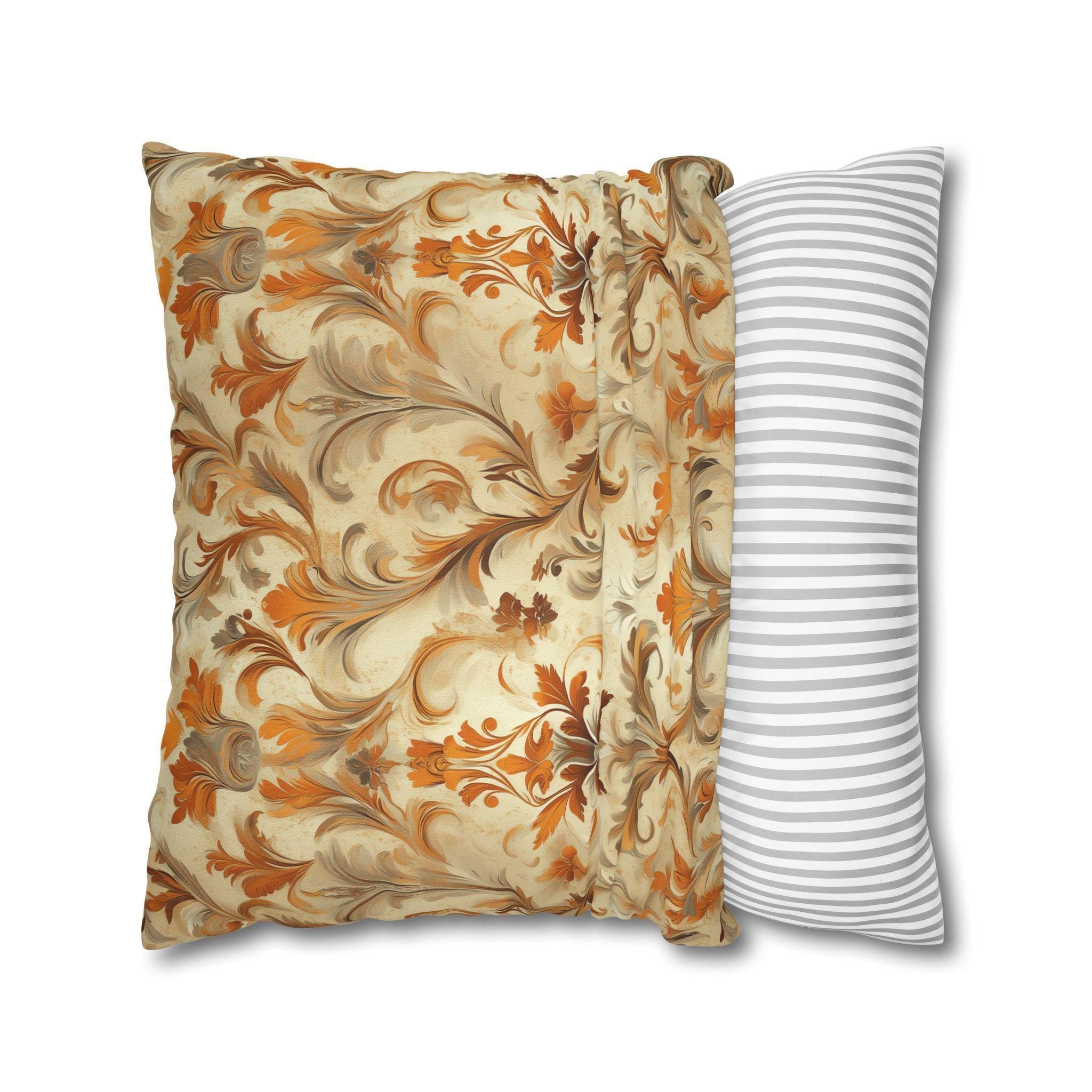 Autumn Damask Pillow Cover, Elegant Floral Design, Fall Home Decor