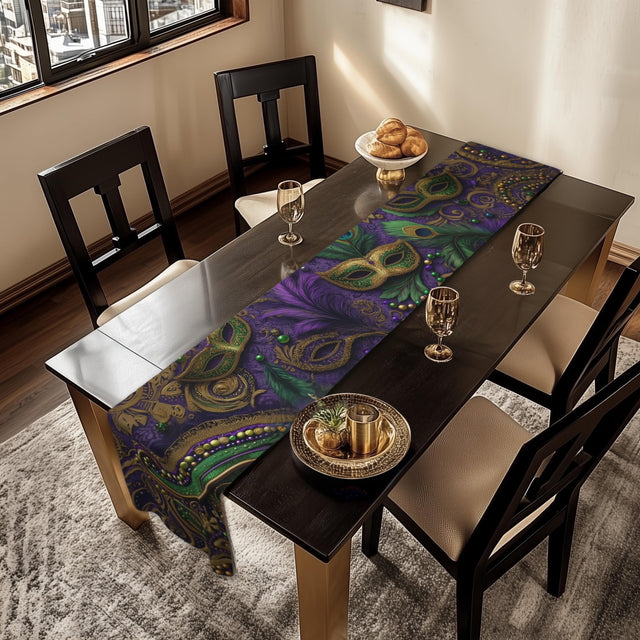 Mardi Gras Table Runner: Elegant Vintage Inspired Dining Decor