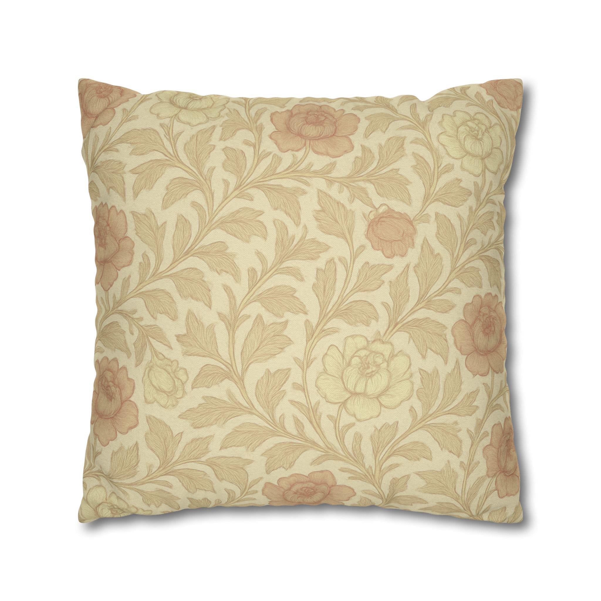 William Morris Inspired Floral Pillow Cover: French Country Cottagecore Decor