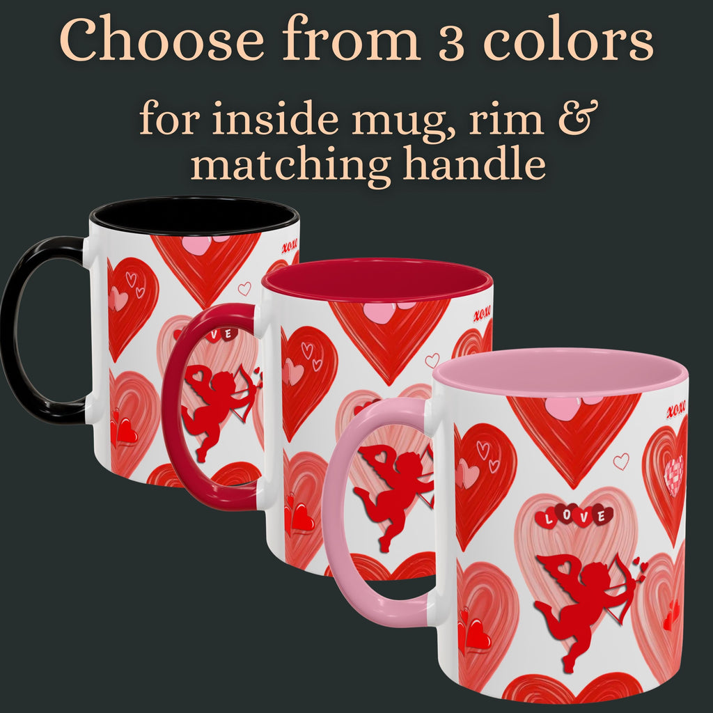 Romantic Valentine's Heart Mug: Cupid's Arrow Love Note Gift for Coffee & Tea Lovers (11oz/15oz)