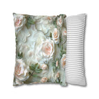 Blush Rose Pillow Cover: Coquette Floral Cushion, Feminine Bedroom Decor