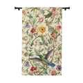 Elegant William Morris Hummingbird Floral Window Curtain Panel - Green, Blue, Gold, Pink, Purple