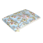 Rococo Zipper Pouch: Golden Scrollwork, Pink Flowers, Coquette Accessory
