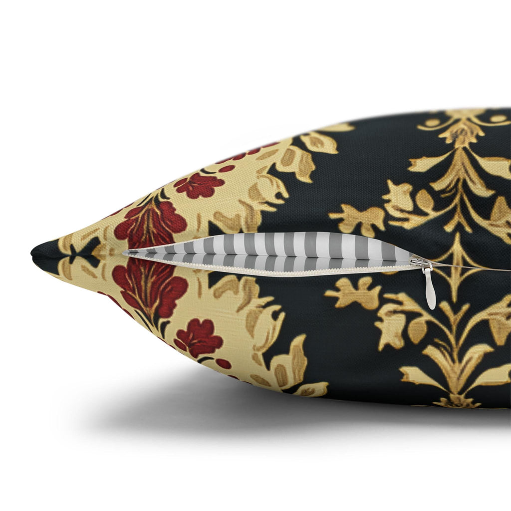 Elegant Ikat Christmas Pillow Cover: Red, Green & Gold Holiday Cushion for Festive Home Decor