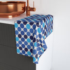Bauhaus Hand Towel: Retro Mid Century Modern Polka Dot Decor