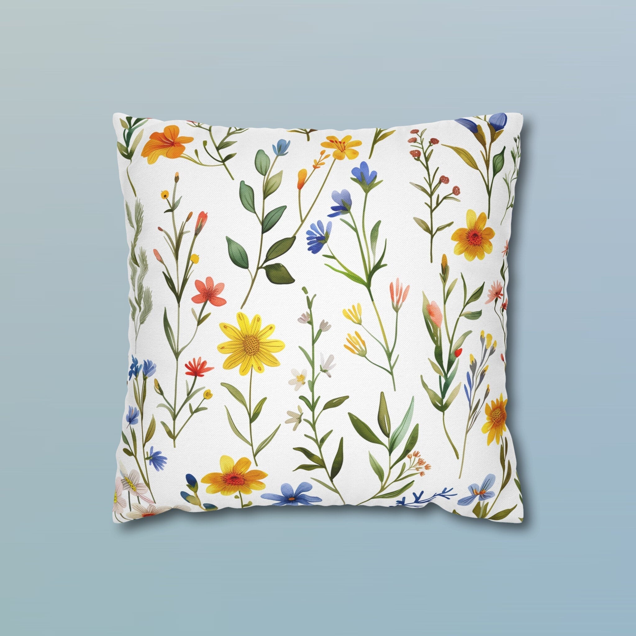 Wildflower Meadow Pillow Cover: Vibrant Floral Accent Cushion
