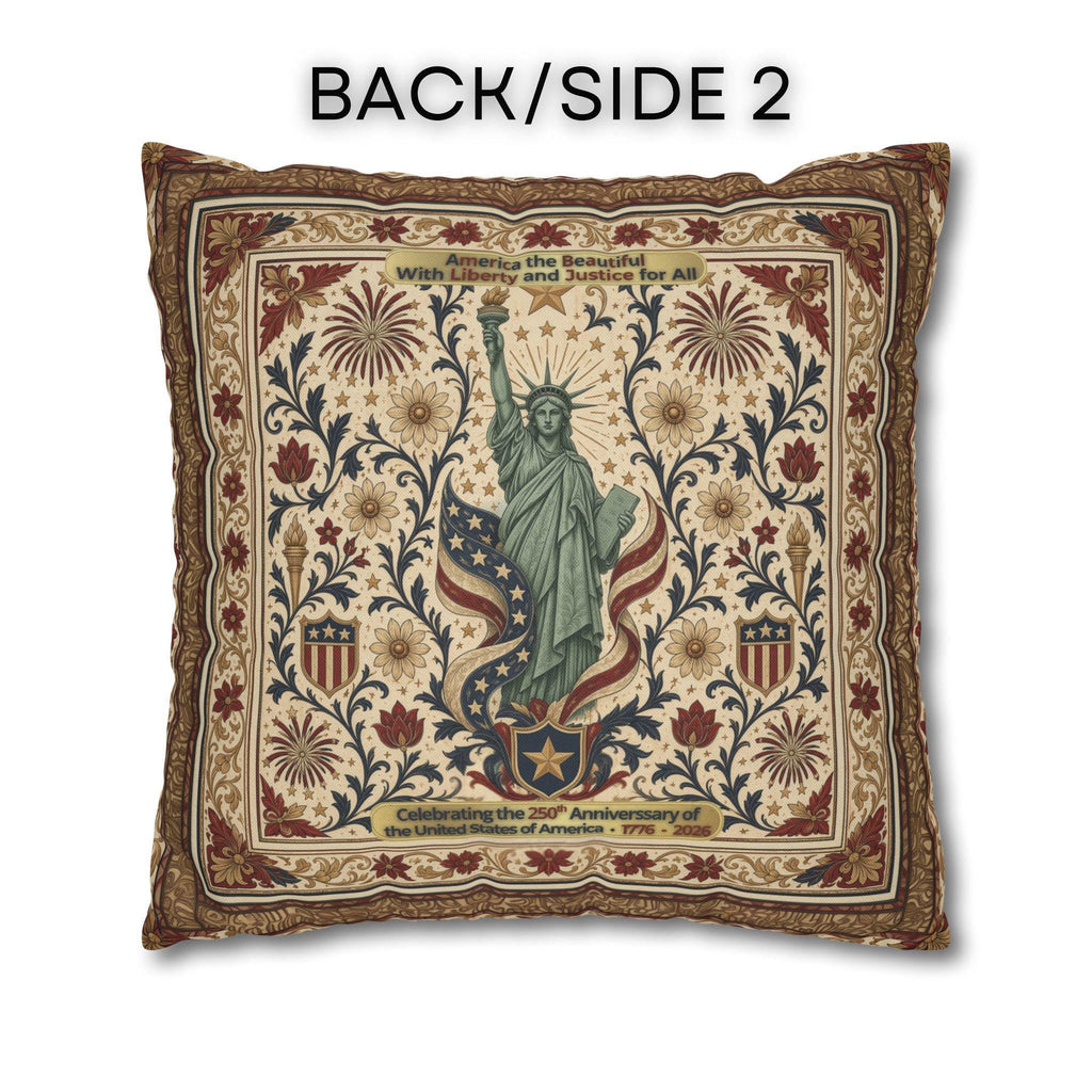 Patriotic Statue of Liberty Pillow Cover: Americana Heritage Design