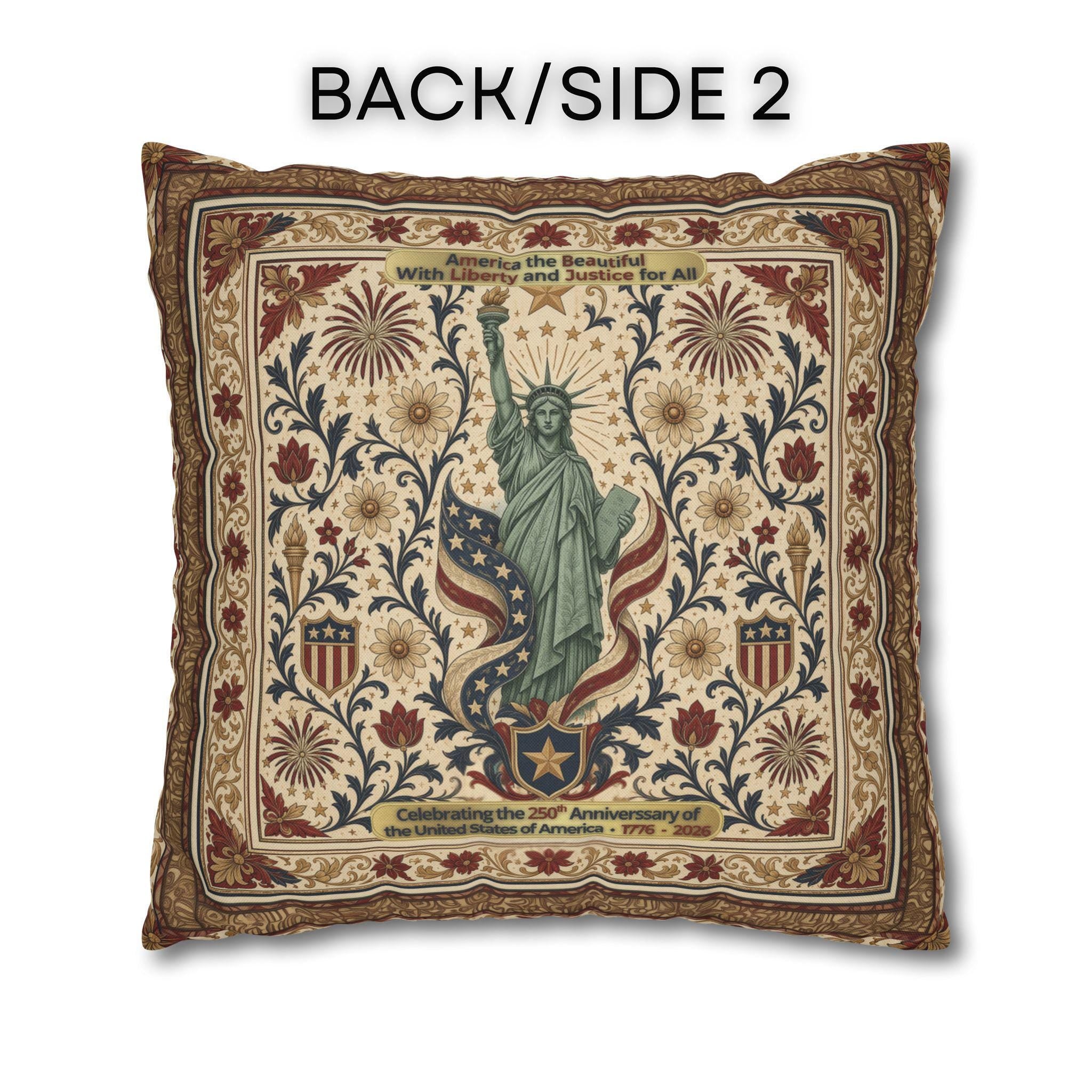 Patriotic Statue of Liberty Pillow Cover: Americana Heritage Design