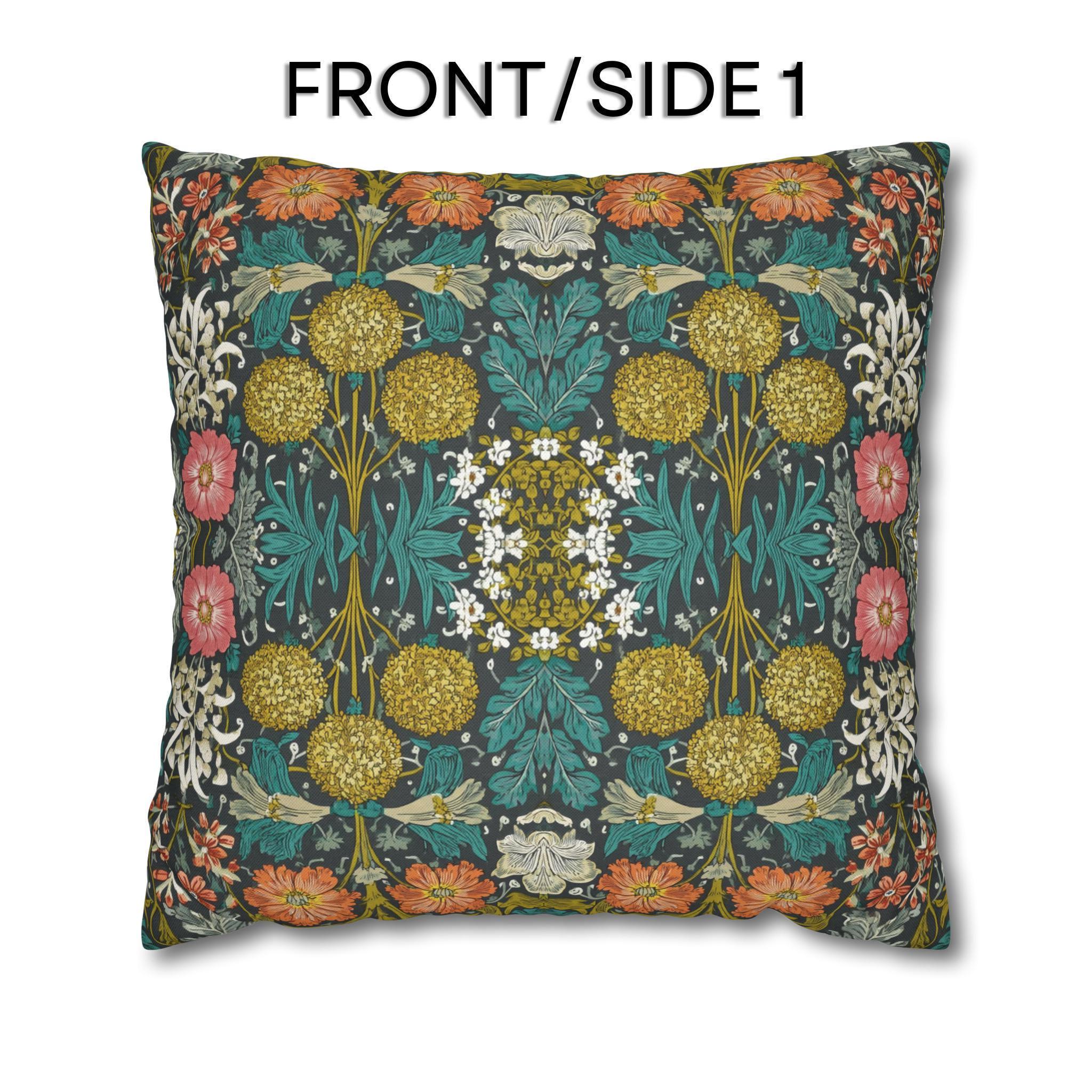 William Morris Style Hyacinth Pillow Cover: John Henry Dearle Inspired Botanical Floral
