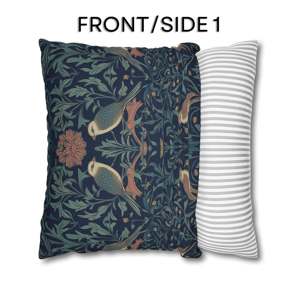 Midnight Songbirds Pillow Cover: William Morris Revival
