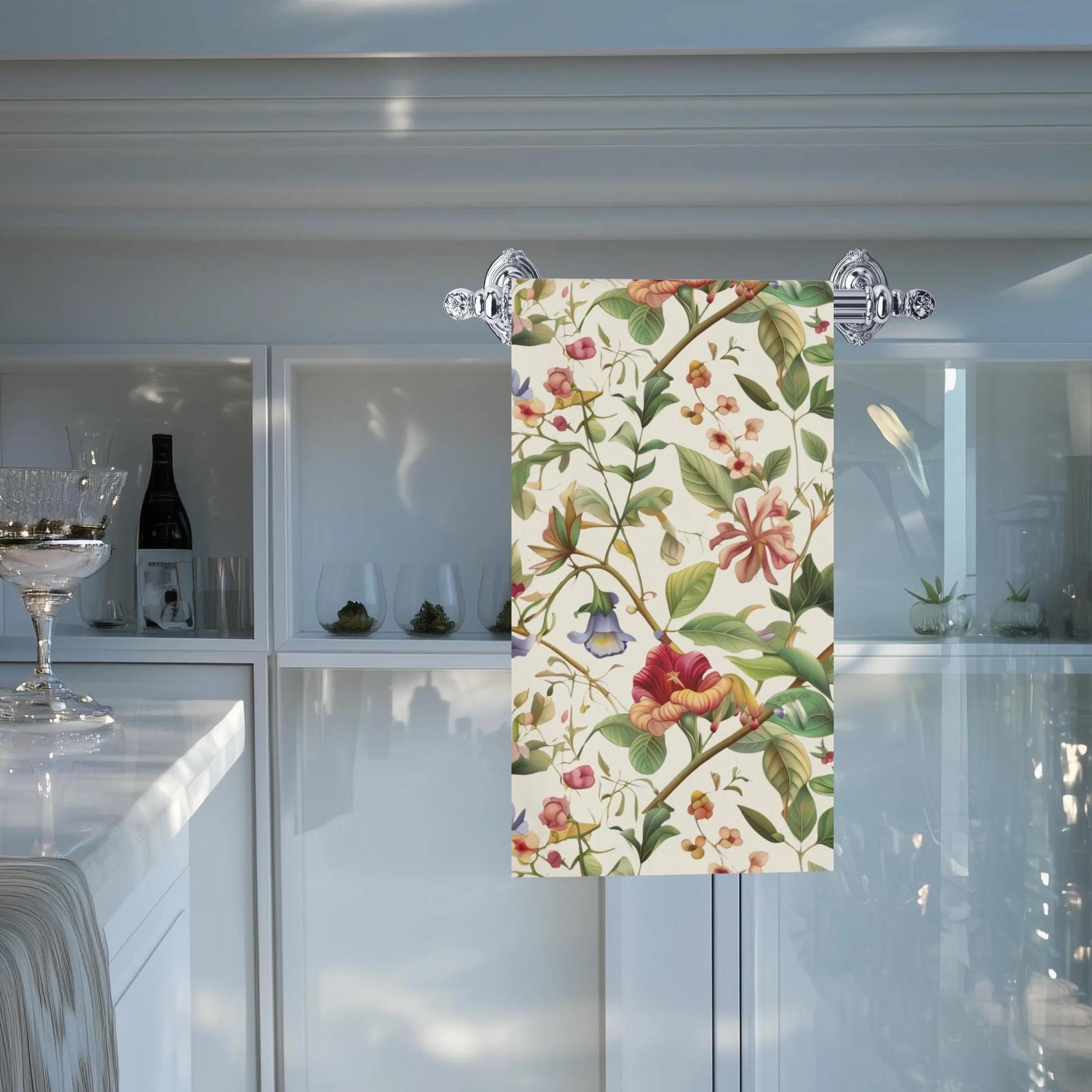 William Morris Hand Towel: Vintage Botanicals and Vines on Cream Background