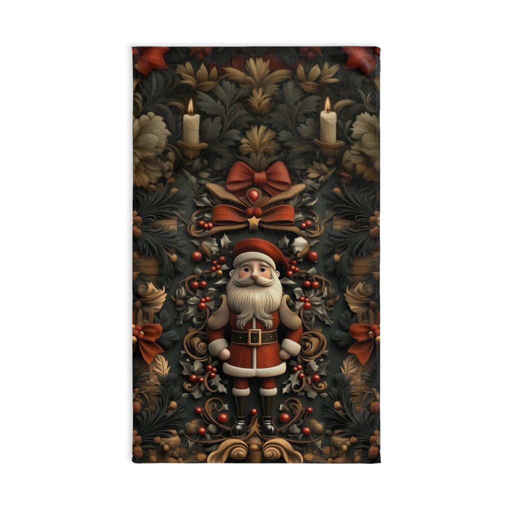 William Morris Inspired Christmas Tea Towel: Nostalgia Santa Claus