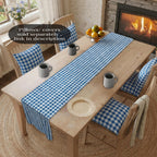 Blue Gingham Plaid Table Runner: Classic Farmhouse Check Accent