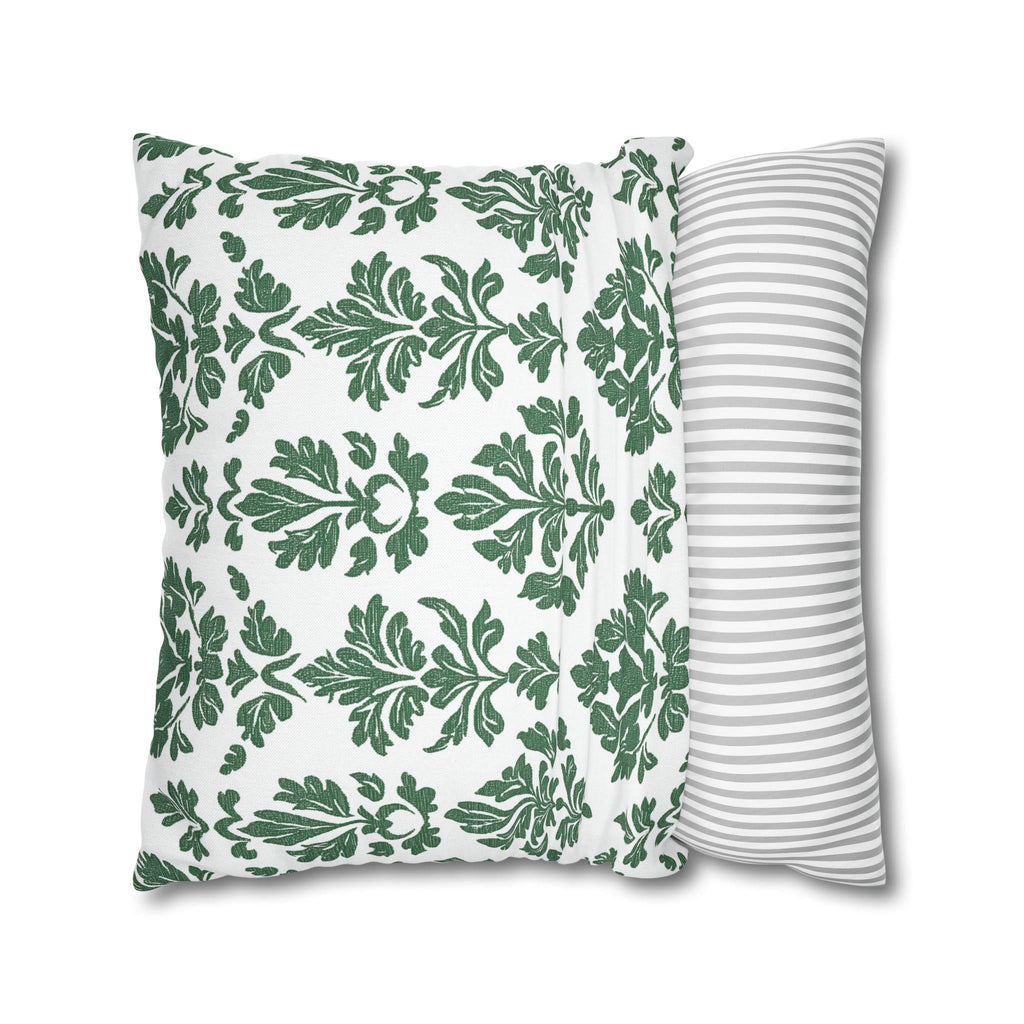 Forest Green Damask Pillow Cover: Elegant Home Decor