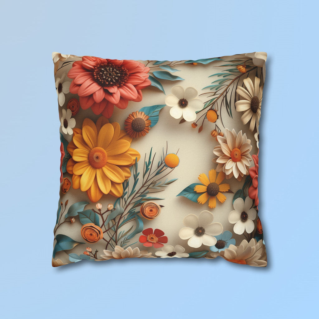 William Morris Floral Pillow Cover, Vibrant Warm Tones Print