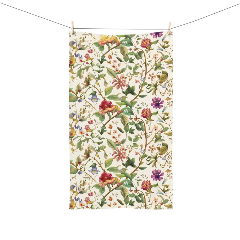 William Morris Hand Towel: Vintage Botanicals and Vines on Cream Background