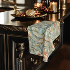 William Morris Dragonfly Hand Towel: Blue, Gold Wings Pink, Cream Flowers Elegant Nature Design