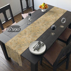 Classic Damask Pattern Table Runner: Soft Antique-Gold and Champagne-Beige