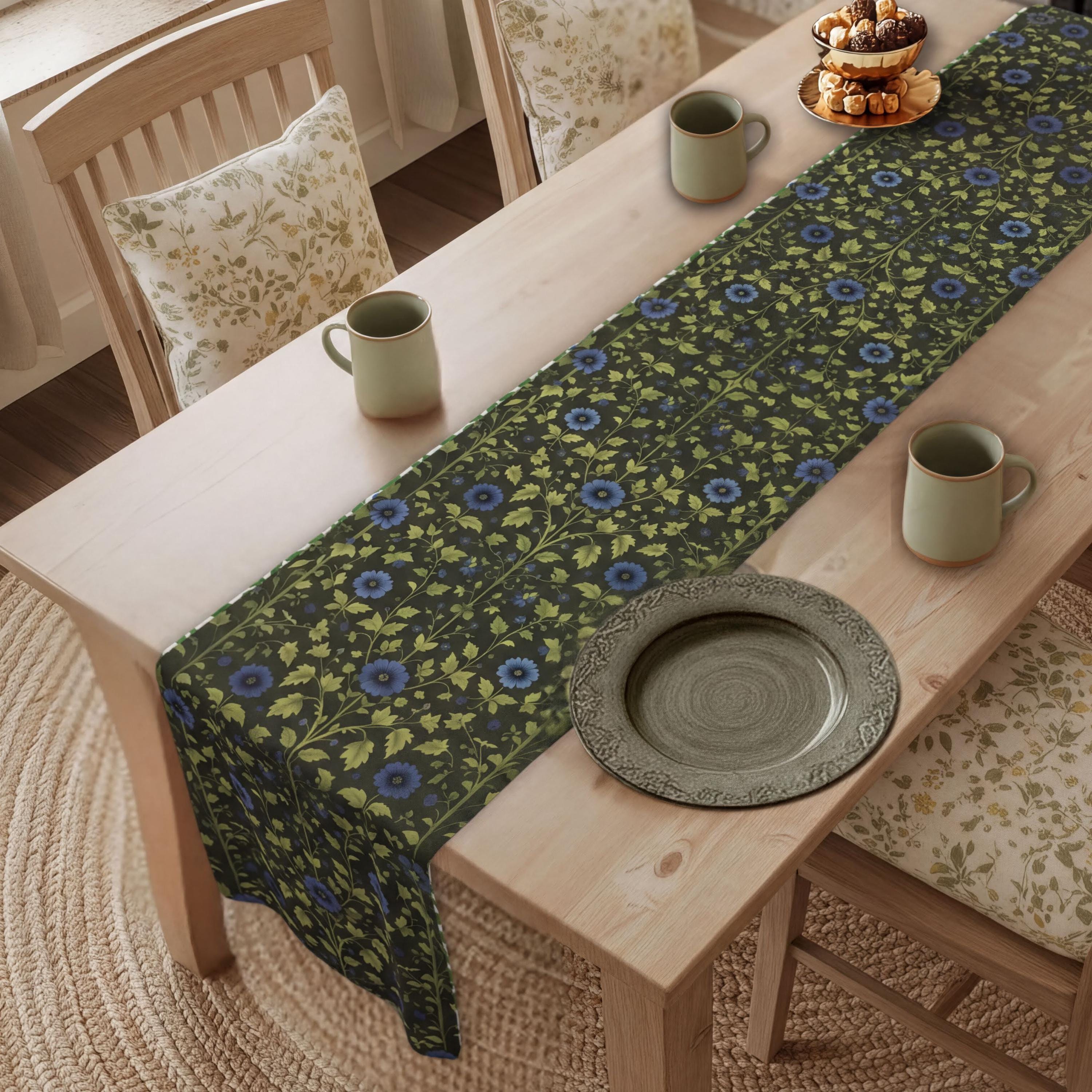 Elegant William Morris Arts and Crafts Floral Table Runner: 7 Colorway Choices