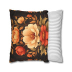 Peony Pillow Cover: Autumn Floral in Warm Rustic Colors