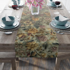 William Morris Inspired Botanical Table Runner: Sage, Wine & Wheat Hue