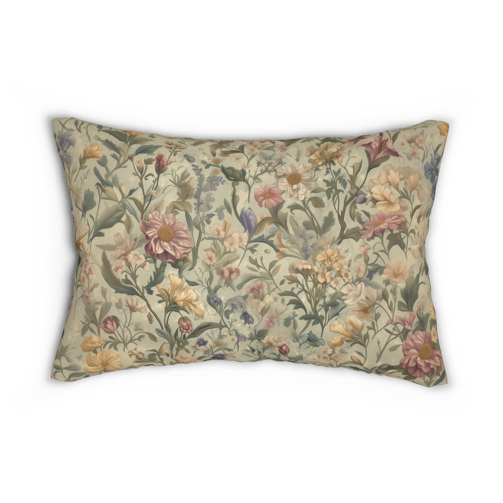 William Morris Inspired Botanical Tapestry Lumbar Pillow: Vintage Style Arts & Crafts Floral