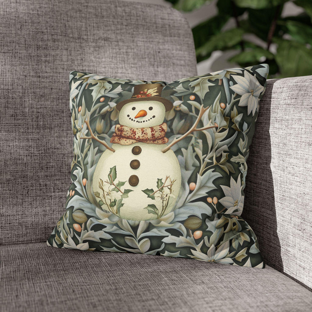 William Morris Snowman Pillow Cover: Holiday Home Decor