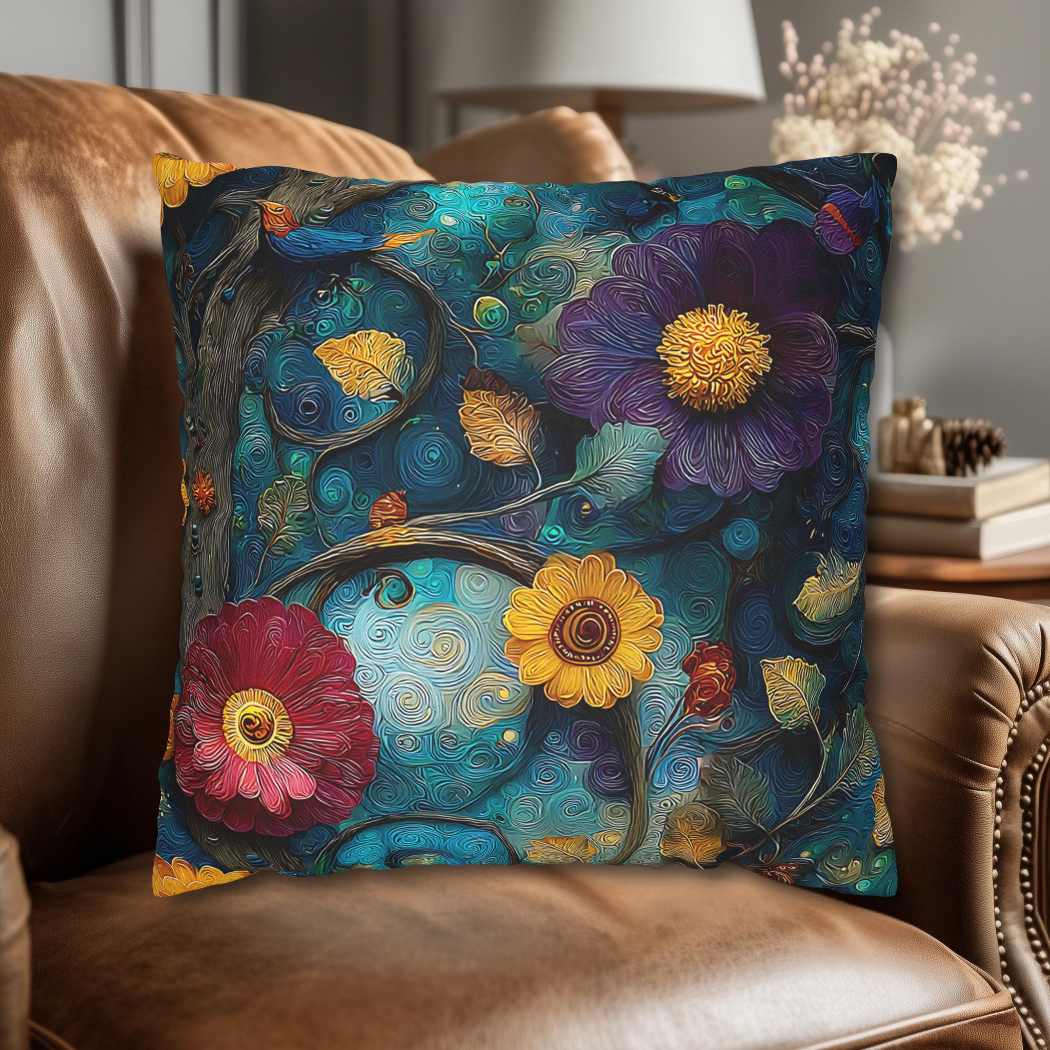 Klimt Botanical Pillow Cover: Jewel Tone Art Nouveau Floral Inspired by Gustav Klimt