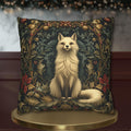 Arctic Fox Winter Pillow: William Morris Inspired Luxe Holiday Cover