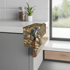 William Morris Autumn Hand Towel: Botanical Thanksgiving Turkey Decor, Grey-Blue and Gold