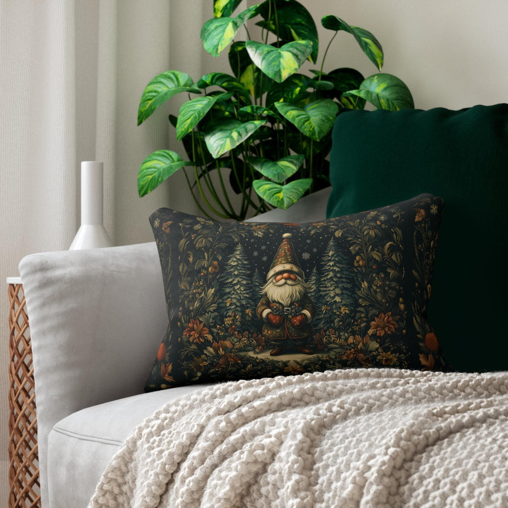 William Morris Christmas Gnome Lumbar Pillow: Holiday Home Accent