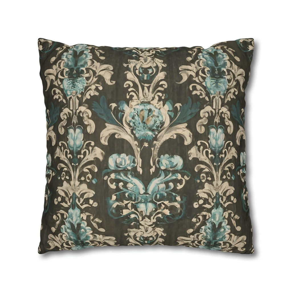 Vintage Style Floral Pillow Cover: Pale Blue Print, Farmhouse Chic